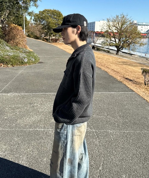 sedacle（セダクル）の「フロントポケット―ジップニット（ニット/セーター・メンズ・チャコールグレー/オートミール・SMALL/MEDIUM/LARGE）」の6枚目の写真