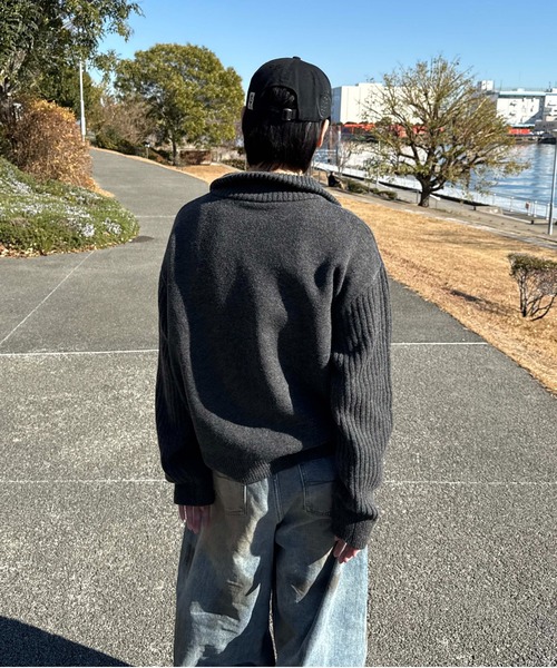 sedacle（セダクル）の「フロントポケット―ジップニット（ニット/セーター・メンズ・チャコールグレー/オートミール・SMALL/MEDIUM/LARGE）」の7枚目の写真