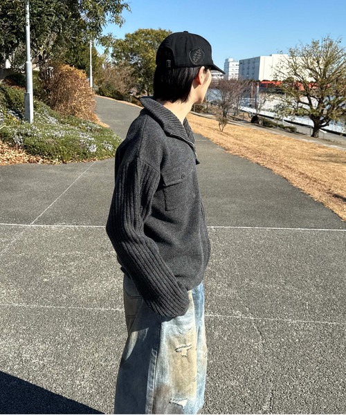 sedacle（セダクル）の「フロントポケット―ジップニット（ニット/セーター・メンズ・チャコールグレー/オートミール・SMALL/MEDIUM/LARGE）」の8枚目の写真