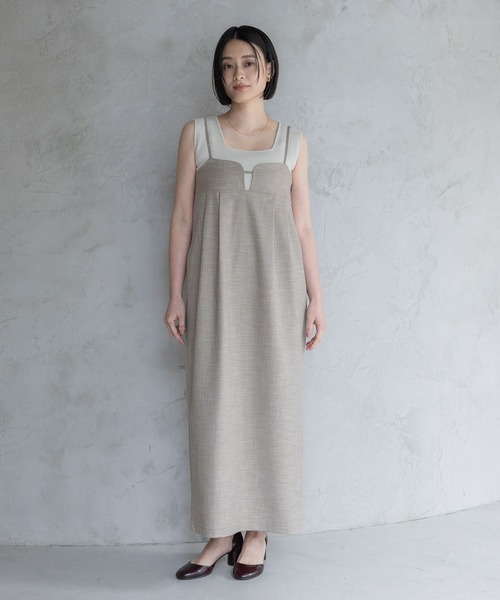 A part by（アパートバイ）の「コクーンキャミワンピース（ワンピース・レディース・ベージュ/キャメル/チャコールグレー・FREE）」の8枚目の写真