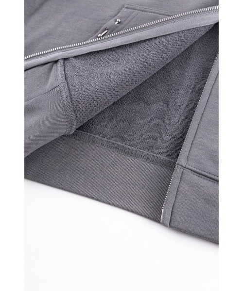 UNKNOWN LONDON(アンノウン・ロンドン)の「ジップフーディ|Dagger Cross Leather Patch Zip Hoodie|Unknown London(パーカー・メンズ・グレー/ブラック・MEDIUM/SMALL/X-LARGE/LARGE)」の9枚目の写真