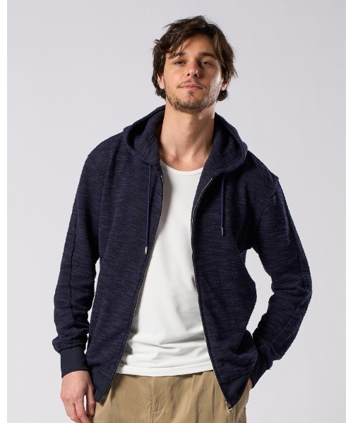 wjk（ダヴルジェイケイ）の「knit jacquard relax parker（パーカー・メンズ・ブラック/ネイビー・SMALL/MEDIUM/LARGE/X-LARGE）」の3枚目の写真