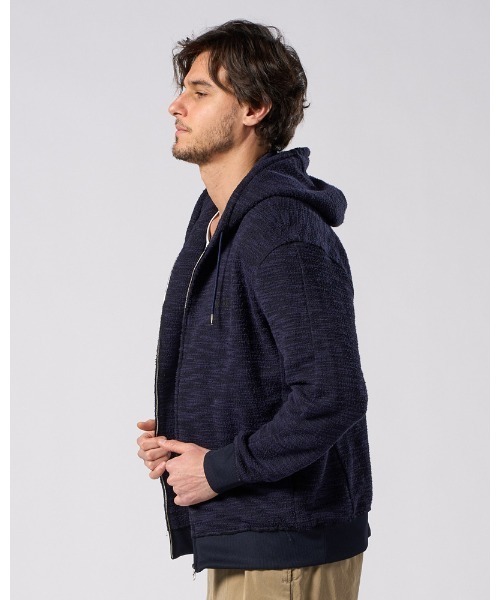 wjk（ダヴルジェイケイ）の「knit jacquard relax parker（パーカー・メンズ・ブラック/ネイビー・SMALL/MEDIUM/LARGE/X-LARGE）」の4枚目の写真