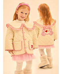 CAREBEARS（ケアベア）の「ラブアラットベア ピンクフリルキルティングジャンパー（ブルゾン）」