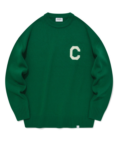 COVERNAT(カバーナット)の「ミドルCロゴクルーネックニットグリーン(ニット/セーター・レディース・その他・S/M/L/XS)」の1枚目の写真