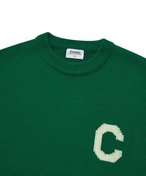 COVERNAT(カバーナット)の「ミドルCロゴクルーネックニットグリーン(ニット/セーター・レディース・その他・S/M/L/XS)」の3枚目の写真