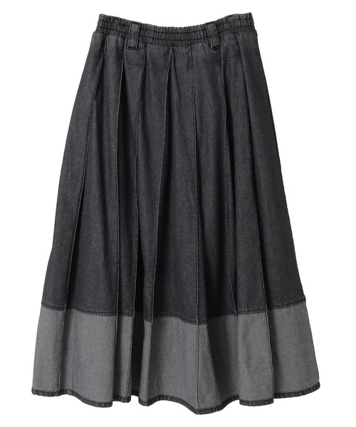 CONVERSE TOKYO（コンバーストウキョウ）の「WIDE PLEATED DENIM FLARE SKIRT（スカート・レディース・インディゴブルー/ブラック・FREE）」の10枚目の写真
