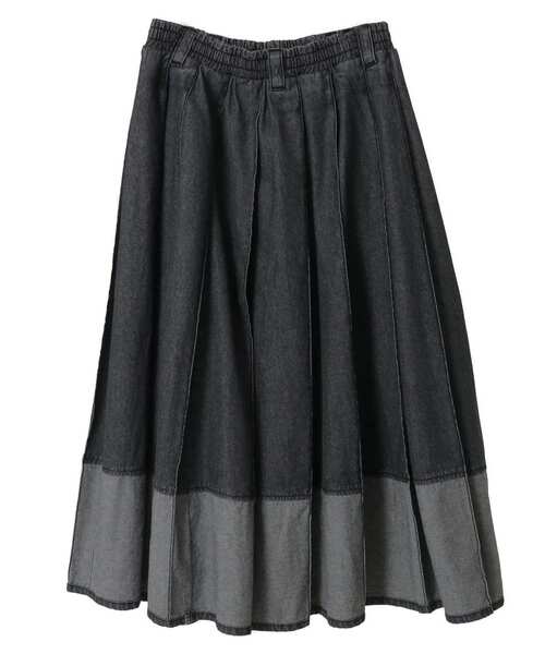 CONVERSE TOKYO（コンバーストウキョウ）の「WIDE PLEATED DENIM FLARE SKIRT（スカート・レディース・インディゴブルー/ブラック・FREE）」の11枚目の写真