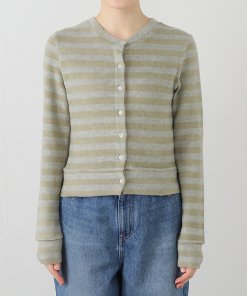 PULP/417EDIFICE(パルプフォーワンセブンエディフィス)の「【Geek Office / ギークオフィス】JUST! / STRIPED KNIT CARDIGAN(カーディガン/ボレロ・レディース・チャコールグレー・FREE)」の9枚目の写真