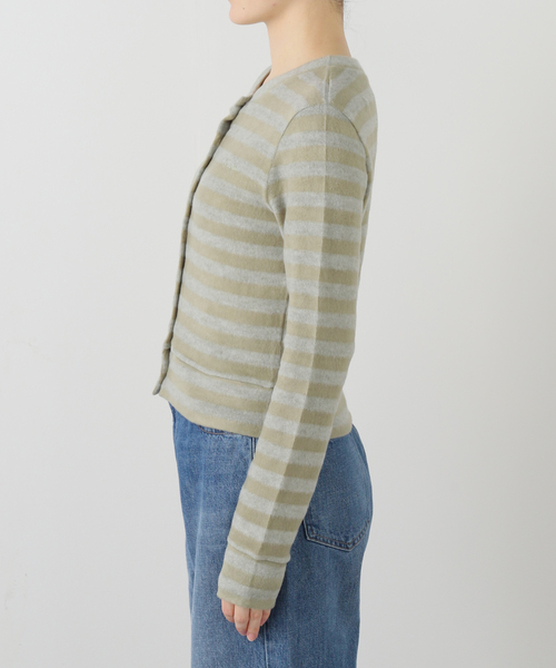PULP/417EDIFICE(パルプフォーワンセブンエディフィス)の「【Geek Office / ギークオフィス】JUST! / STRIPED KNIT CARDIGAN(カーディガン/ボレロ・レディース・チャコールグレー・FREE)」の10枚目の写真