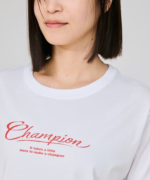 Champion(チャンピオン)の「【Champion/チャンピオン】レディース ショートスリーブTシャツ(Tシャツ/カットソー・レディース・ブルー系その他3/ライトピンク/ブラック/ホワイト・LARGE/MEDIUM)」の5枚目の写真