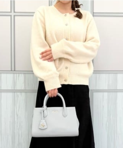 SAMANTHAVEGA(サマンサベガ)の「ロゴ金具ハンドバッグ(ハンドバッグ・レディース・ピンク/ダルブルー系/ブラック/オフホワイト・FREE)」の3枚目の写真