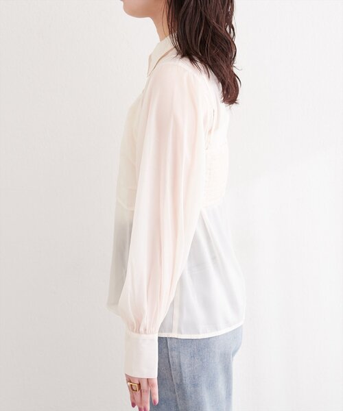 natural couture(ナチュラルクチュール)の「〈osono〉ビスチェ+シャツSET(シャツ/ブラウス・レディース・アイボリー/ピンク/モカ/サックスブルー・FREE)」の20枚目の写真