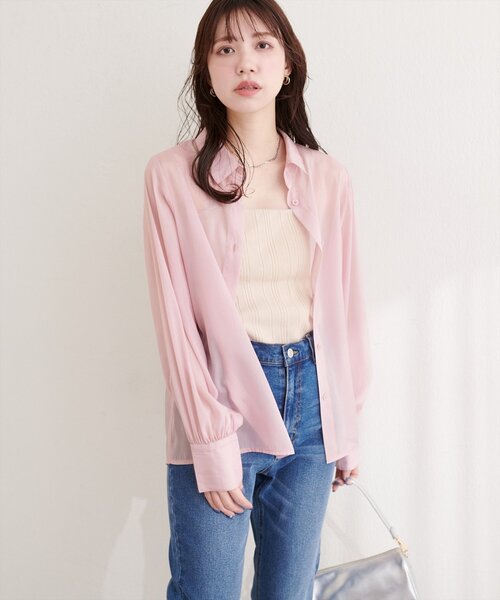 natural couture(ナチュラルクチュール)の「〈osono〉ビスチェ+シャツSET(シャツ/ブラウス・レディース・アイボリー/ピンク/モカ/サックスブルー・FREE)」の10枚目の写真