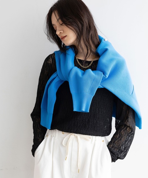 Elura（エルーラ）の「総レースカットソー/656402（Tシャツ/カットソー・レディース・ブラック/オフホワイト・FREE）」の2枚目の写真