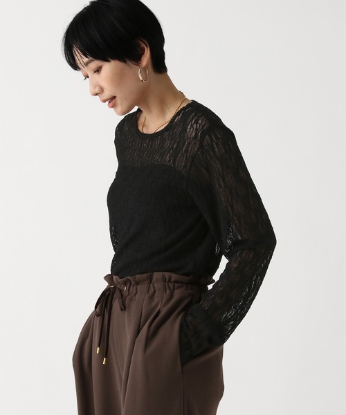 Elura（エルーラ）の「総レースカットソー/656402（Tシャツ/カットソー・レディース・ブラック/オフホワイト・FREE）」の15枚目の写真