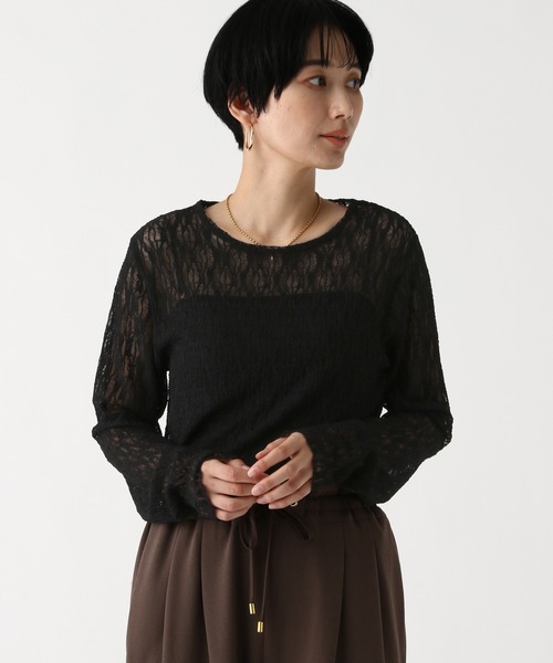 Elura（エルーラ）の「総レースカットソー/656402（Tシャツ/カットソー・レディース・ブラック/オフホワイト・FREE）」の13枚目の写真