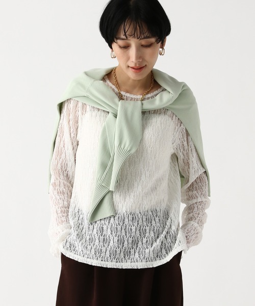 Elura（エルーラ）の「総レースカットソー/656402（Tシャツ/カットソー・レディース・ブラック/オフホワイト・FREE）」の20枚目の写真