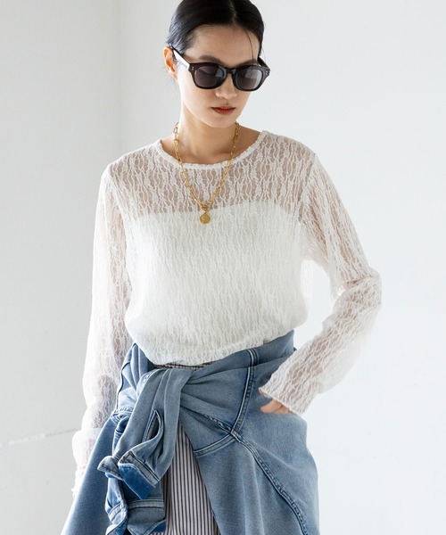 Elura（エルーラ）の「総レースカットソー/656402（Tシャツ/カットソー・レディース・ブラック/オフホワイト・FREE）」の3枚目の写真