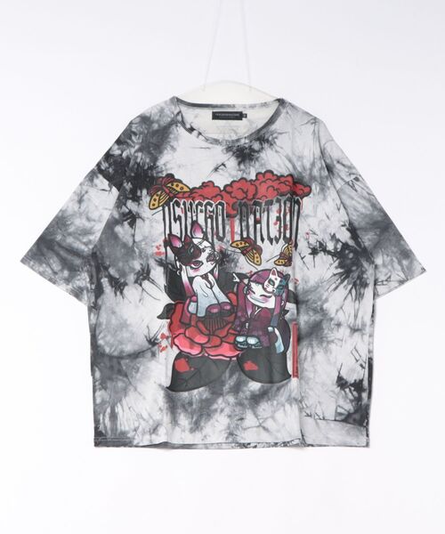 JUGLANS(ユグランス)の「【PSYCHO NATION】双子妖狐 TEE(Tシャツ/カットソー・メンズ・チャコールグレー/ブラック/ホワイト・L/M)」の3枚目の写真