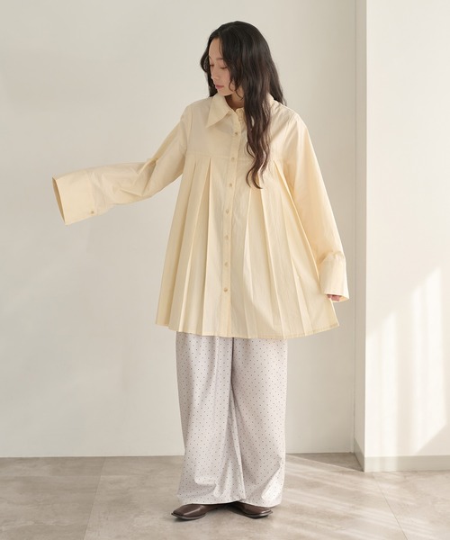 apres jour clair(アプレジュールクレア)の「【apres jour clair】プリーツチュニックシャツ(シャツ/ブラウス・レディース・ピンク/クリーム/オフホワイト/ブルー・フリー/X-LARGE)」の20枚目の写真