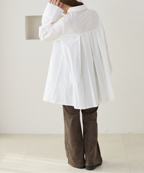 apres jour clair(アプレジュールクレア)の「【apres jour clair】プリーツチュニックシャツ(シャツ/ブラウス・レディース・ピンク/クリーム/オフホワイト/ブルー・フリー/X-LARGE)」の12枚目の写真