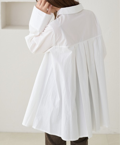 apres jour clair(アプレジュールクレア)の「【apres jour clair】プリーツチュニックシャツ(シャツ/ブラウス・レディース・ピンク/クリーム/オフホワイト/ブルー・フリー/X-LARGE)」の13枚目の写真