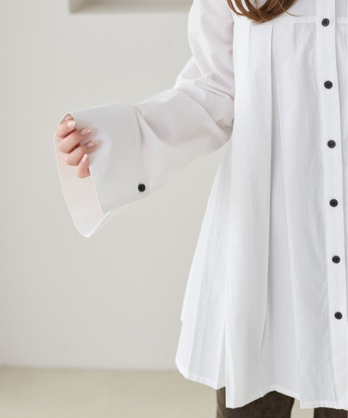 apres jour clair(アプレジュールクレア)の「【apres jour clair】プリーツチュニックシャツ(シャツ/ブラウス・レディース・ピンク/クリーム/オフホワイト/ブルー・フリー/X-LARGE)」の17枚目の写真