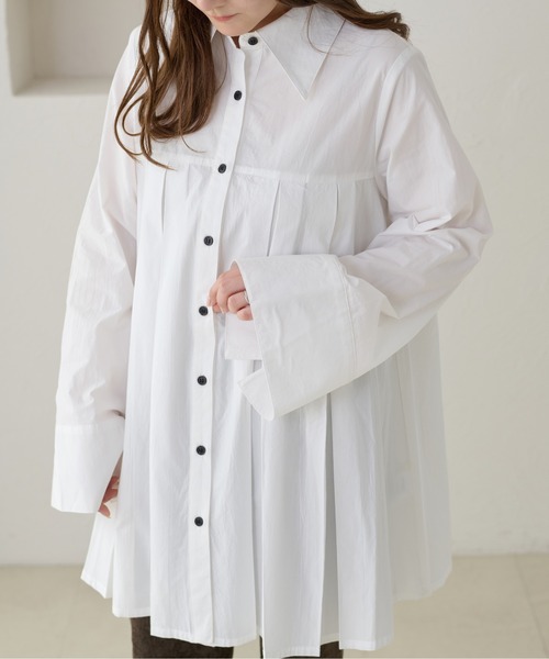 apres jour clair(アプレジュールクレア)の「【apres jour clair】プリーツチュニックシャツ(シャツ/ブラウス・レディース・ピンク/クリーム/オフホワイト/ブルー・フリー/X-LARGE)」の18枚目の写真