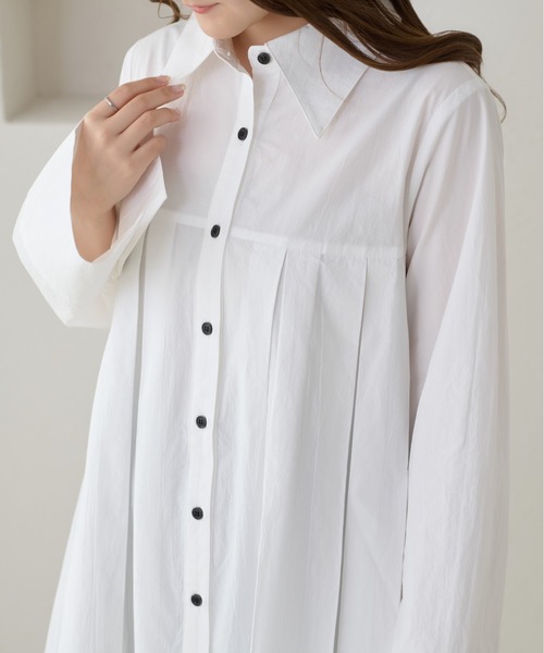 apres jour clair(アプレジュールクレア)の「【apres jour clair】プリーツチュニックシャツ(シャツ/ブラウス・レディース・ピンク/クリーム/オフホワイト/ブルー・フリー/X-LARGE)」の19枚目の写真