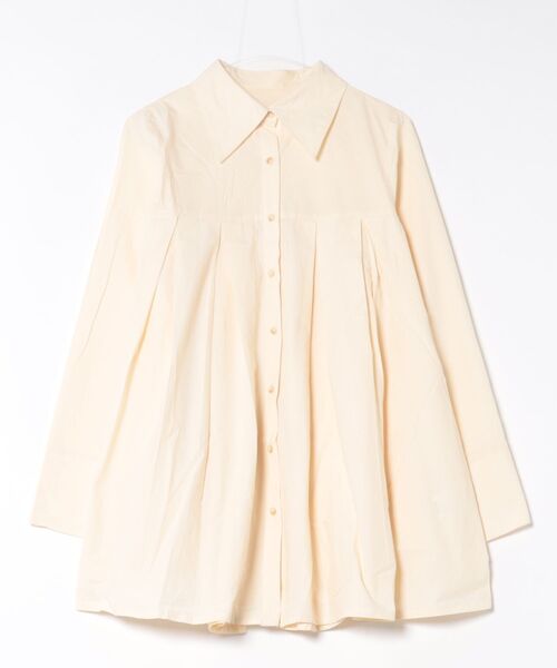 apres jour clair(アプレジュールクレア)の「【apres jour clair】プリーツチュニックシャツ(シャツ/ブラウス・レディース・ピンク/クリーム/オフホワイト/ブルー・フリー/X-LARGE)」の7枚目の写真
