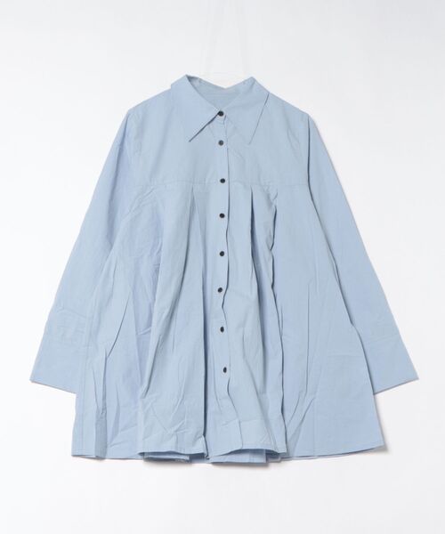 apres jour clair(アプレジュールクレア)の「【apres jour clair】プリーツチュニックシャツ(シャツ/ブラウス・レディース・ピンク/クリーム/オフホワイト/ブルー・フリー/X-LARGE)」の8枚目の写真