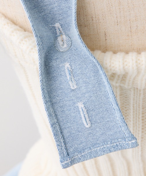 one after another NICE CLAUP（ワンアフターアナザーナイスクラップ）の「【Denim Collection】肩リボンニットビスチェ（その他トップス・レディース・アイボリー/ベージュ/杢グレー・FREE）」の9枚目の写真