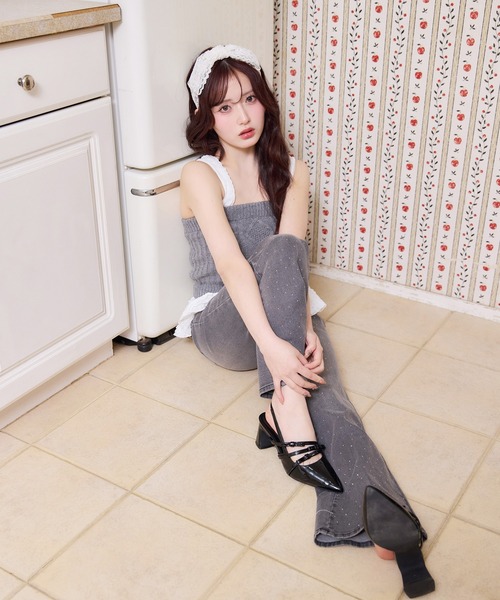 one after another NICE CLAUP（ワンアフターアナザーナイスクラップ）の「【Denim Collection】肩リボンニットビスチェ（その他トップス・レディース・アイボリー/ベージュ/杢グレー・FREE）」の20枚目の写真