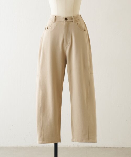 BEARDSLEY（ビアズリー）の「コットン裏毛バレルパンツ（その他パンツ・レディース・ベージュ/チャコールグレー・1/0）」の18枚目の写真