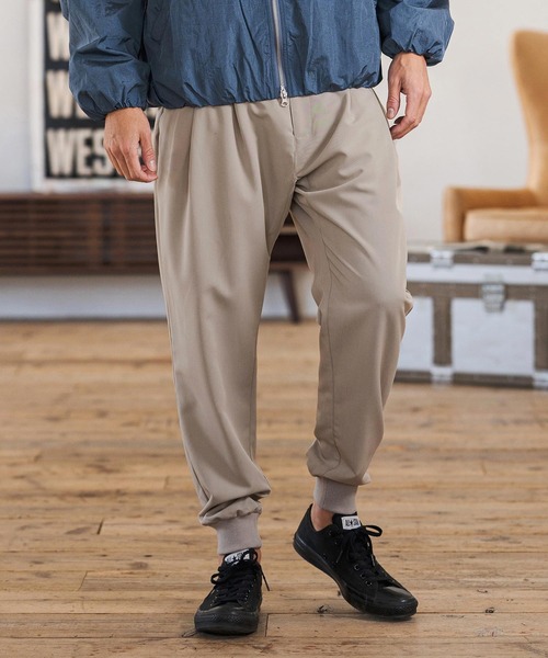 CAMBIO（カンビオ）の「mp14599-Slacks Fabric Jogger Pants  スラックスジョガーパンツ(S60126cmb)（スラックス・メンズ・ブラック/チャコールグレー/ベージュ/カーキ系・S/M/L）」の3枚目の写真