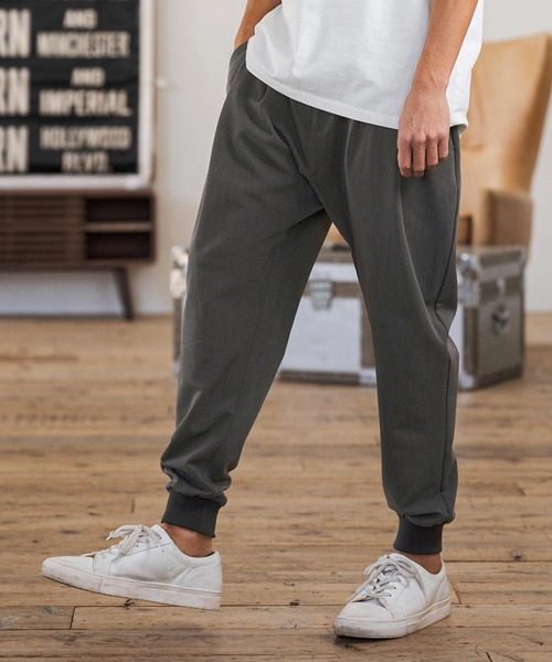 CAMBIO（カンビオ）の「mp14599-Slacks Fabric Jogger Pants  スラックスジョガーパンツ(S60126cmb)（スラックス・メンズ・ブラック/チャコールグレー/ベージュ/カーキ系・S/M/L）」の2枚目の写真