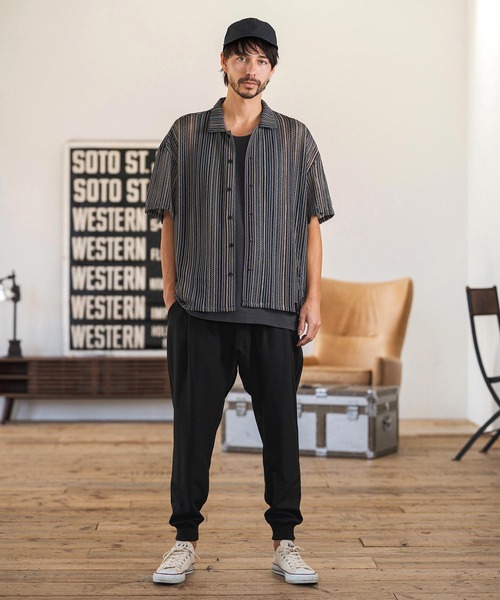 CAMBIO（カンビオ）の「mp14599-Slacks Fabric Jogger Pants  スラックスジョガーパンツ(S60126cmb)（スラックス・メンズ・ブラック/チャコールグレー/ベージュ/カーキ系・S/M/L）」の8枚目の写真