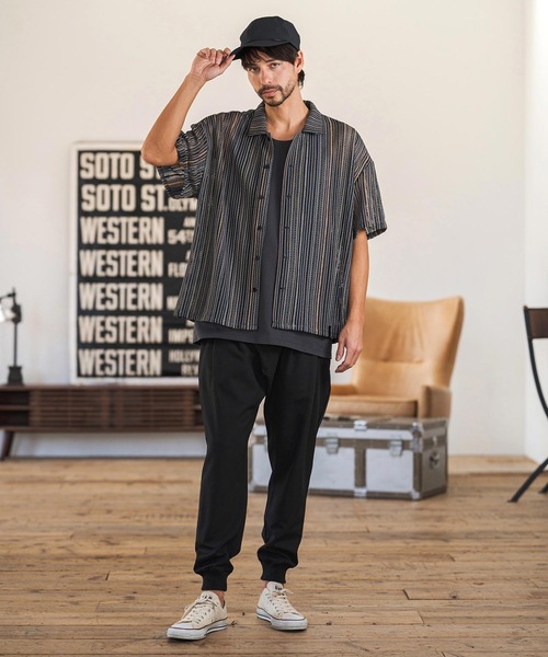 CAMBIO（カンビオ）の「mp14599-Slacks Fabric Jogger Pants  スラックスジョガーパンツ(S60126cmb)（スラックス・メンズ・ブラック/チャコールグレー/ベージュ/カーキ系・S/M/L）」の9枚目の写真