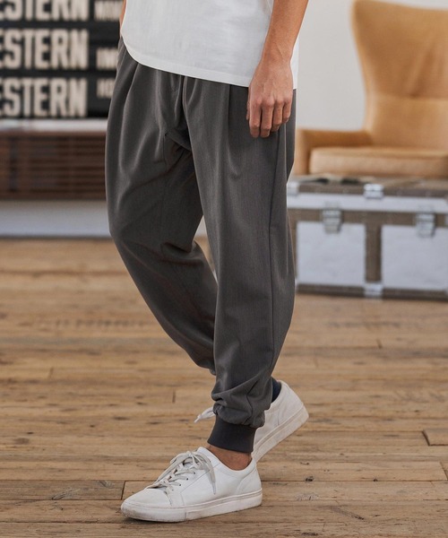 CAMBIO（カンビオ）の「mp14599-Slacks Fabric Jogger Pants  スラックスジョガーパンツ(S60126cmb)（スラックス・メンズ・ブラック/チャコールグレー/ベージュ/カーキ系・S/M/L）」の10枚目の写真