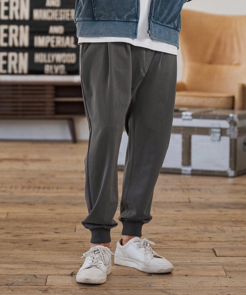 CAMBIO（カンビオ）の「mp14599-Slacks Fabric Jogger Pants  スラックスジョガーパンツ(S60126cmb)（スラックス・メンズ・ブラック/チャコールグレー/ベージュ/カーキ系・S/M/L）」の11枚目の写真