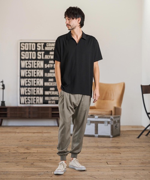 CAMBIO（カンビオ）の「mp14599-Slacks Fabric Jogger Pants  スラックスジョガーパンツ(S60126cmb)（スラックス・メンズ・ブラック/チャコールグレー/ベージュ/カーキ系・S/M/L）」の17枚目の写真