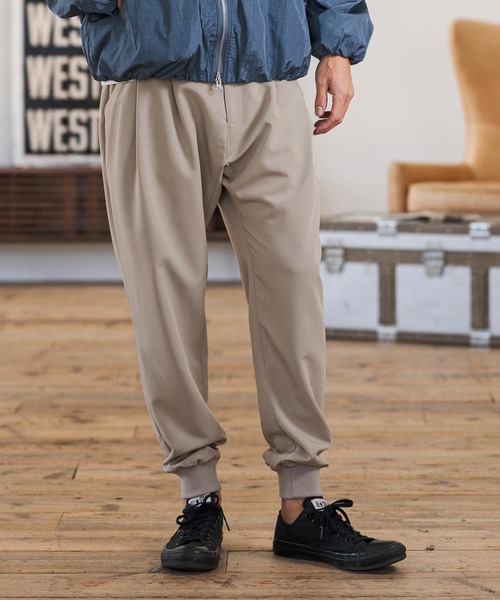 CAMBIO（カンビオ）の「mp14599-Slacks Fabric Jogger Pants  スラックスジョガーパンツ(S60126cmb)（スラックス・メンズ・ブラック/チャコールグレー/ベージュ/カーキ系・S/M/L）」の18枚目の写真