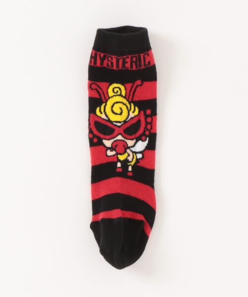 HYSTERIC MINI（ヒステリックミニ）の「LITTLE BEE ボーダー ベビーハイソックス（ソックス/靴下・キッズ・イエロー系その他/ホワイト系その他/レッド系その他・9/11/13）」の4枚目の写真