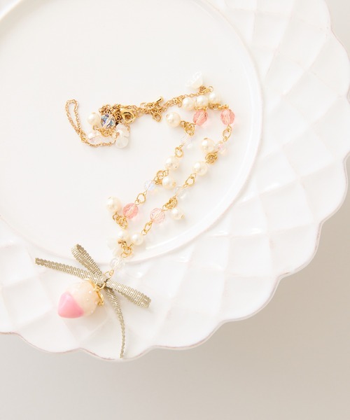Rose Tiara(ローズティアラ)の「チョコがけいちごのネックレス(ネックレス・レディース・レッド/ピンク・FREE)」の2枚目の写真