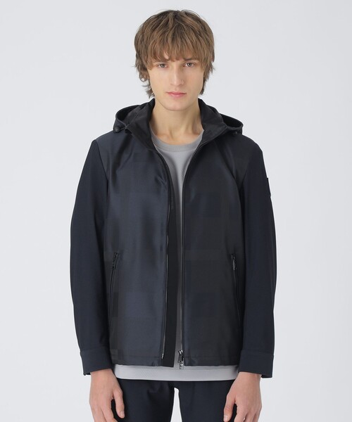 BLACK LABEL CRESTBRIDGE（ブラックレーベル・クレストブリッジ）の「【BLACK lab.】シャドーチェックハイブリッドパーカー（ブルゾン・メンズ・ホワイト系その他/ネイビー/グレー系その他2・XL/L/M）」の3枚目の写真