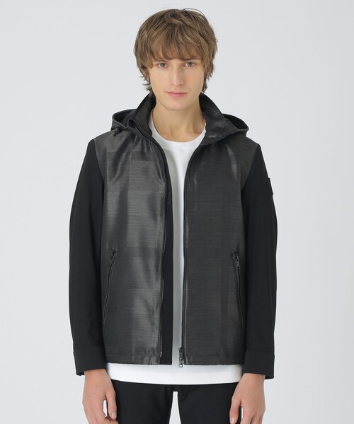 BLACK LABEL CRESTBRIDGE（ブラックレーベル・クレストブリッジ）の「【BLACK lab.】シャドーチェックハイブリッドパーカー（ブルゾン・メンズ・ホワイト系その他/ネイビー/グレー系その他2・XL/L/M）」の2枚目の写真