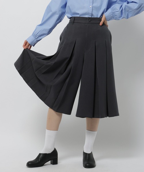 niko and...（ニコアンド）の「フロントプリーツハーフパンツ（その他パンツ・レディース・グレー/ブラック・LARGE/MEDIUM）」の9枚目の写真