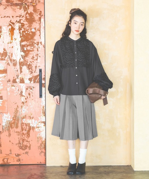 niko and...（ニコアンド）の「フロントプリーツハーフパンツ（その他パンツ・レディース・グレー/ブラック・LARGE/MEDIUM）」の19枚目の写真