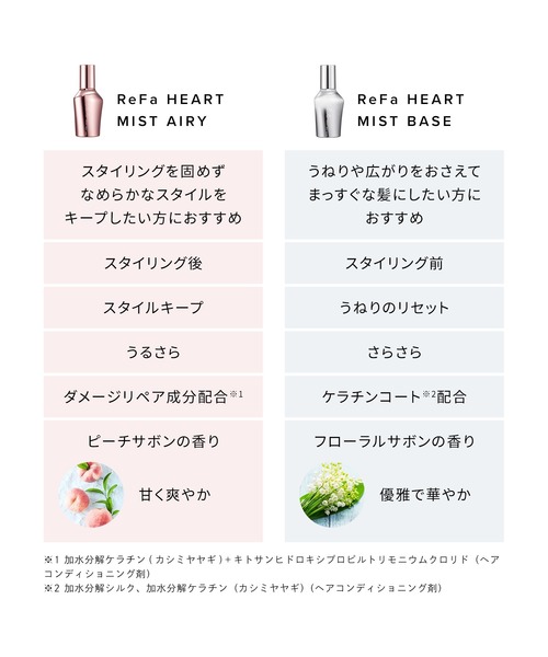 リファ ハートブラシ & ハートミラー & ハートミストエアリー & ベロア